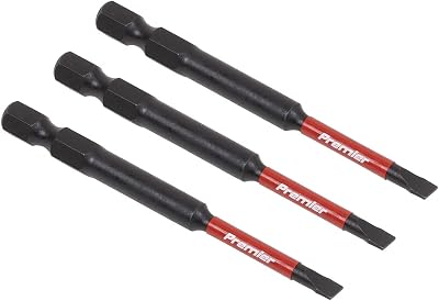 Sealey 3pc 75mm Slotted 4.5mm Impact Power Tool Bit Set AK8251