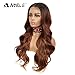 NOBLE Chestnut Lace Front Wigs Natural Wave Long Wavy Wigs Synthetic 360 Lace Free Part Pre Plucked Wigs for Women (29inches, TT4/3427)