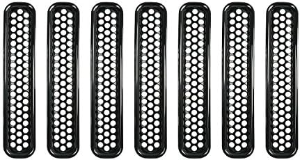 DIYTUNINGS Black Honeycomb Mesh Grill Inserts Jeep Grille Guard for Jeep Wrangler TJ &amp; Unlimited Rubicon Sahara X Off Road Sport Exterior Accessories Parts 1997-2006