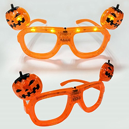 Mammoth Sales Led Light Up Flashing Halloween Party Glasses - Various Styles (Pumpkin Heads)