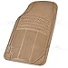 BDK Heavy Duty Rubber Floor Mats - Universal for Car Truck SUV - Full 3pc Set in Beige
