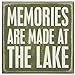 Primitives by Kathy 21111 Olive Green Box Sign, Memories are Made at The Lake