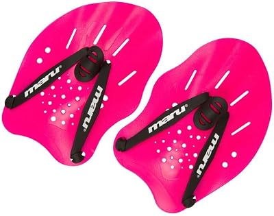 MARU Hand Paddles Pink – One-Size Swimming Paddles with Adjustable Straps