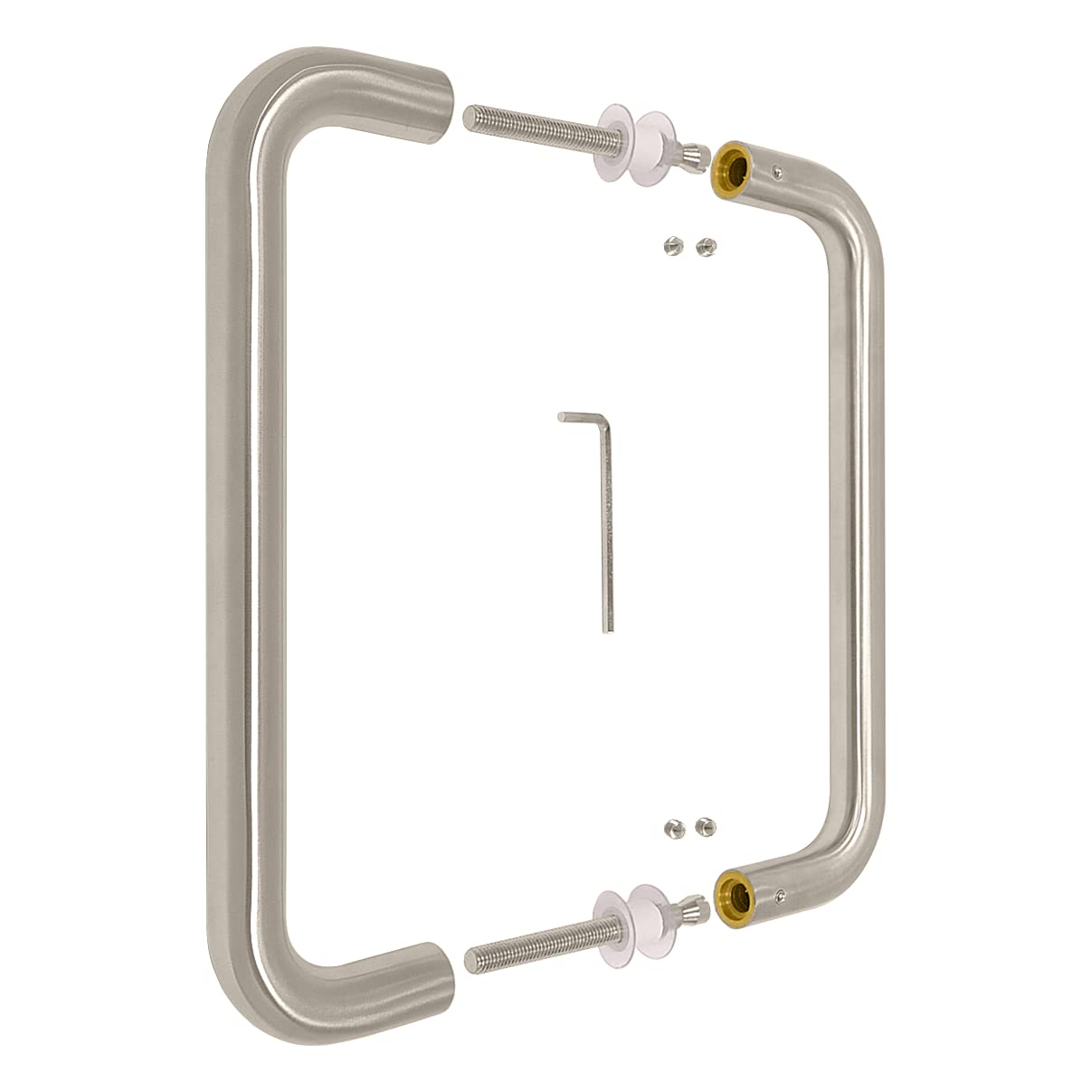 ZEROplus Satin Stainless Steel Pull Handle, 19mm Diameter x 225mm Centres, Back to Back Fixing, Pair