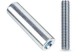 Spare Hardware Parts Bed Frame Set, Long Round Coupling Nut Sleeve and Threaded Rod (Replacement for IKEA Part #106986 + 1000