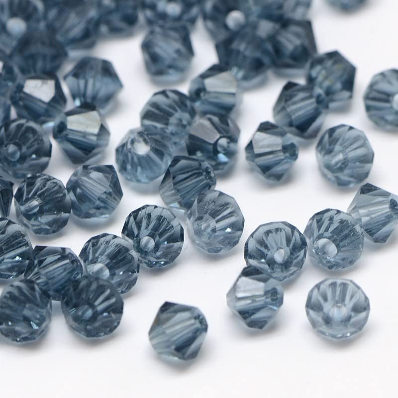 40x Preciosa Bohemian Crystal Beads 4 mm Double Cone Czech Glass Cut Beads Glass Beads Bicone Beads (Indicolite)
