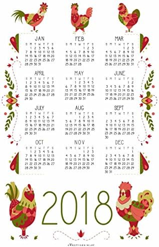 Kitchen Towels Tea Towels Dish Cloths Tea Towel Calendar 2018 Cotton 21.5" x 32"