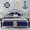 Meching-2-Pack-13-Nautical-Beach-Wooden-Ship-Wheel-and-13-Wood-Anchor-with-Rope-Nautical-Boat-Steering-Rudder-Wall-Decor-Door-Hanging-Ornament-Beach-Theme-Home-DecorationNavy-Blue Meching 2 Pack 13" Nautical Beach Wooden Ship Wheel and 13" Wood Anchor with Rope Nautical Boat Steering Rudder Wall Decor Door Hanging Ornament Beach Theme Home Decoration(Navy Blue)