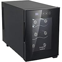 Koblenz 6-Bottle Free Standing Single Zone Fridge and Chiller Wine Cooler, One Size, Black