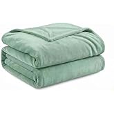 BAHALDEN Fleece Blanket Twin - 60x80 Inch Lightweight & Buttery-Soft Throw for Bed, Sofa, Camping | 300GSM Cloud-Touch Microfiber | Cozy Essentials for Travel & Movie Nights, (Light Green)