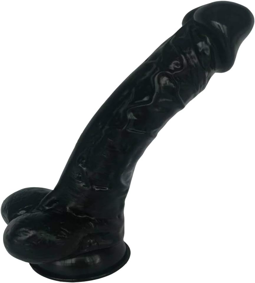 RECHENG 9.5 Inch Realistic-Ḏìld`ɔ with Suction Cup Silicone Relaxation Massage Toys for Women Long Big Huge Size Black