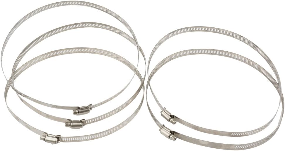 5 Pcs 7.8 inch/200mm Stainless Hoop Steel Hose Clips Duct Clamps Adjustable Worm Drive Hose Clamp for Inline Duct Fan Hydroponic Duct Hoop - Image 3