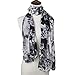ChikaMika Floral Scarves for Women Black Peony Chiffon Scarves Lightweight Wrap Shawls