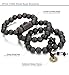 FUNRUN JEWELRY 3PCS 11MM Wood Bead Bracelet for Men Women Buddhist Mala Bracelet Elastic