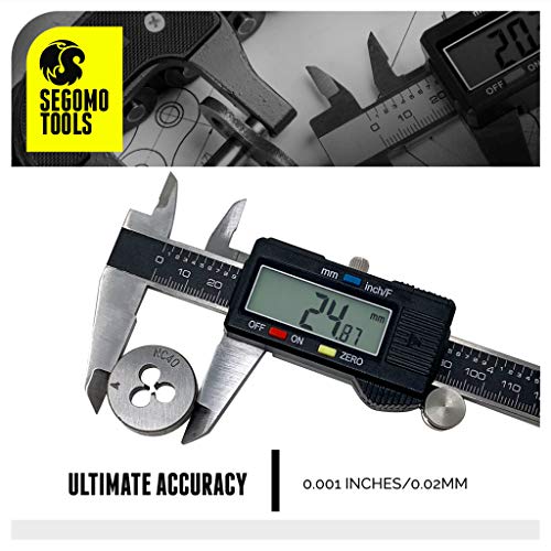 Segomo Tools 6 Inch Electronic Digital Calipers: Inch, Fractions, Millimeter Conversion - CAL6DIGI - Thumbnail 3