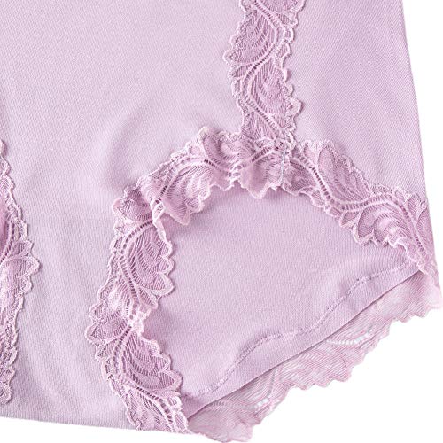 GLESTORE Vrouwen Ondergoed Mid Rise Dames Knickers Modal Comfy Slips met Kant Hipster Slipje Pack van 4 - Image 5