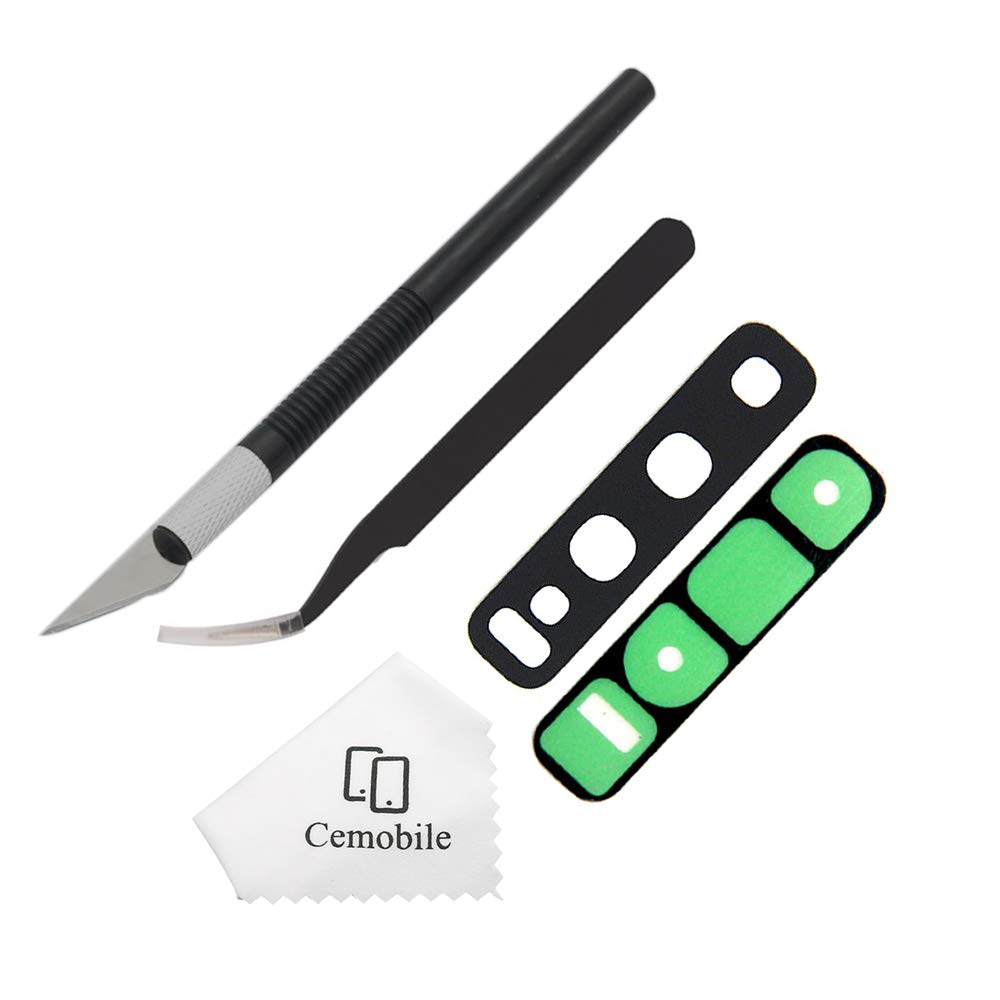 Cemobile Rear Back Camera Lens Glass Replacement for Samsung Galaxy S10 / S10 Plus (All Carriers) with Tweezers, Precision Knife Repair Tool Kit