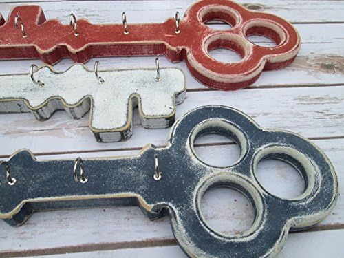 Key Holder for Wall, Key Hook Rack, Key Hanger, Large Skeleton Key, Rustic Wall Decor, House Warming Gift, Wedding Gift, Distressed Decor