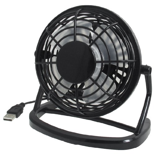 uxcell Adjustable Angle Black Plastic USB Mini Desk Fan for Notebook