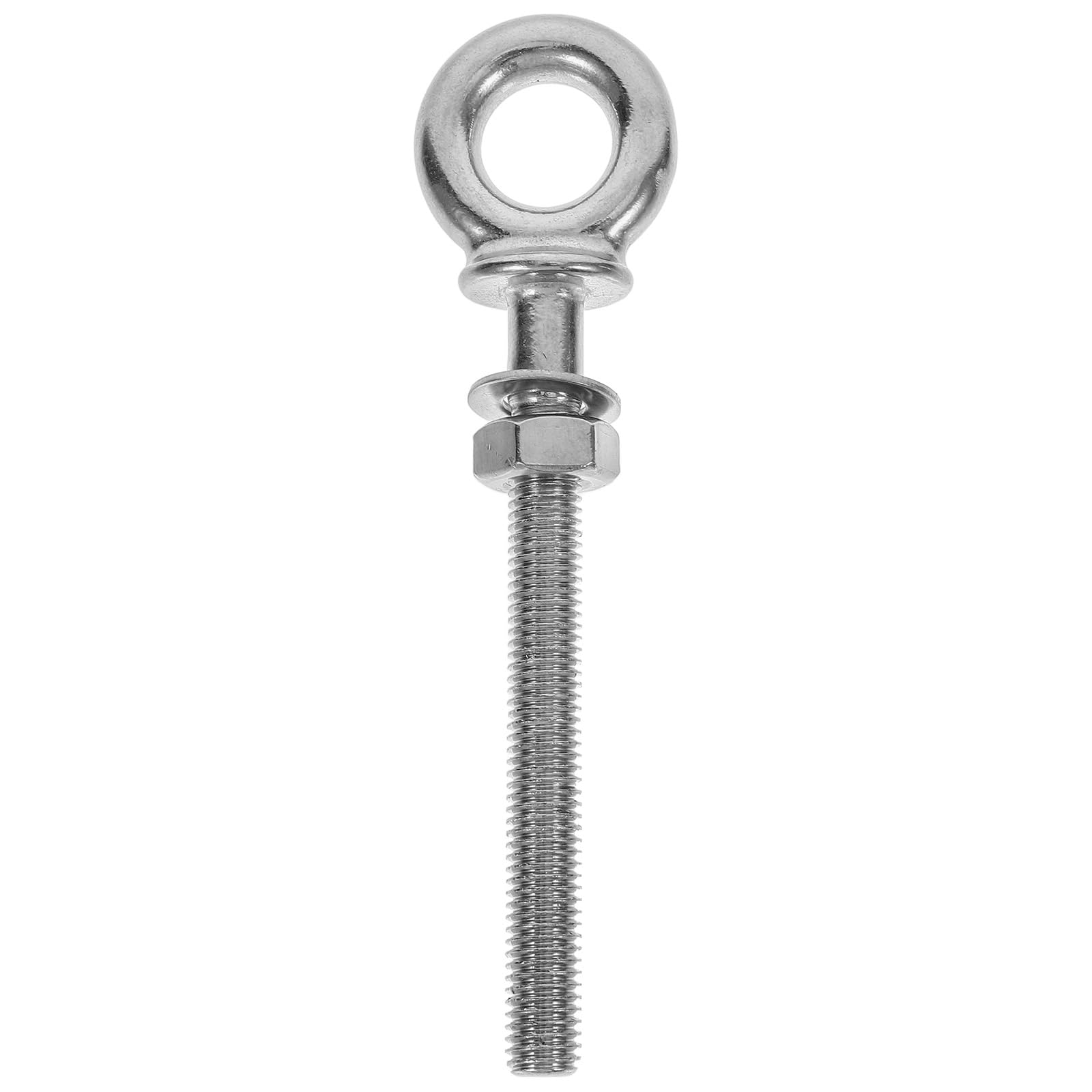 1PCS M10 X 100mm Stainless Steel Lifting Eye Bolts with Nuts and Washers, Heavy-Duty Eye Hooks for Secure Lifting and Rigging (M10 x 100-316)