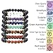 Top Plaza 7 Chakra Healing Bracelet with Real Stones, Lava Diffuser, Mala Meditation Mens Womens Religious Stretch Bracelets - Protection, Energy, Healing, Aromatherapy(7 Chakras Set)