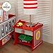 KidKraft Wooden Fire Hydrant Side Table with Drawer and Shelf, Children's Furniture Nightstand - Red, Gift for Ages 3+
