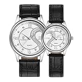 Fq-102 UltrathinFq-102 Ultrathin Leather Romantic Crystals Pair Fashionable Wrist Watches Sets for Couples White 1 Pair