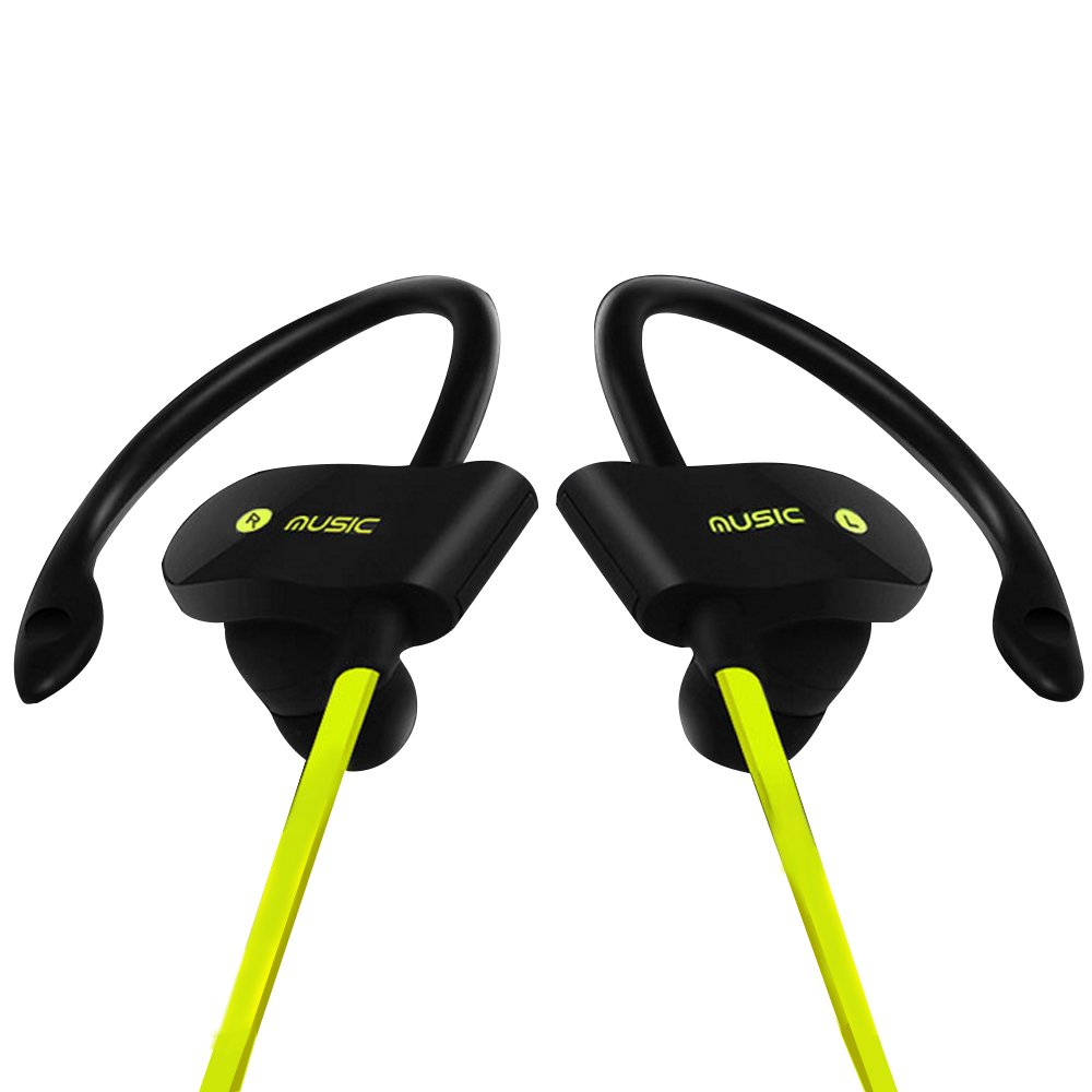 Bluetooth Headsets,XPLUS Wireless Bluetooth Headphones with Mic Bass Noise Cancelling, New Trent Bluetooth Sport HD Stereo Headset In-ear Earbuds Earphones with Flexible Ear Hooks (Green)