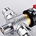 KES Thermostatic Mixing Valve SOLID BRASS Mixing Valve 3-Way G1/2 Male Connections, 68-119 ℉ Stepless Adjustment,ML100