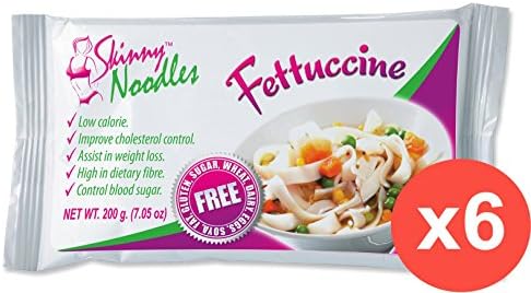 Pack of 6 Skinny Noodles Fettuccine 200g, Shirataki, Konjac, Slim, Low Carb