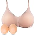 Lervanla Silicone Breast Form Women Breast Enhancement Wireless Mastectomy Bra with Pockets for Prosthesis