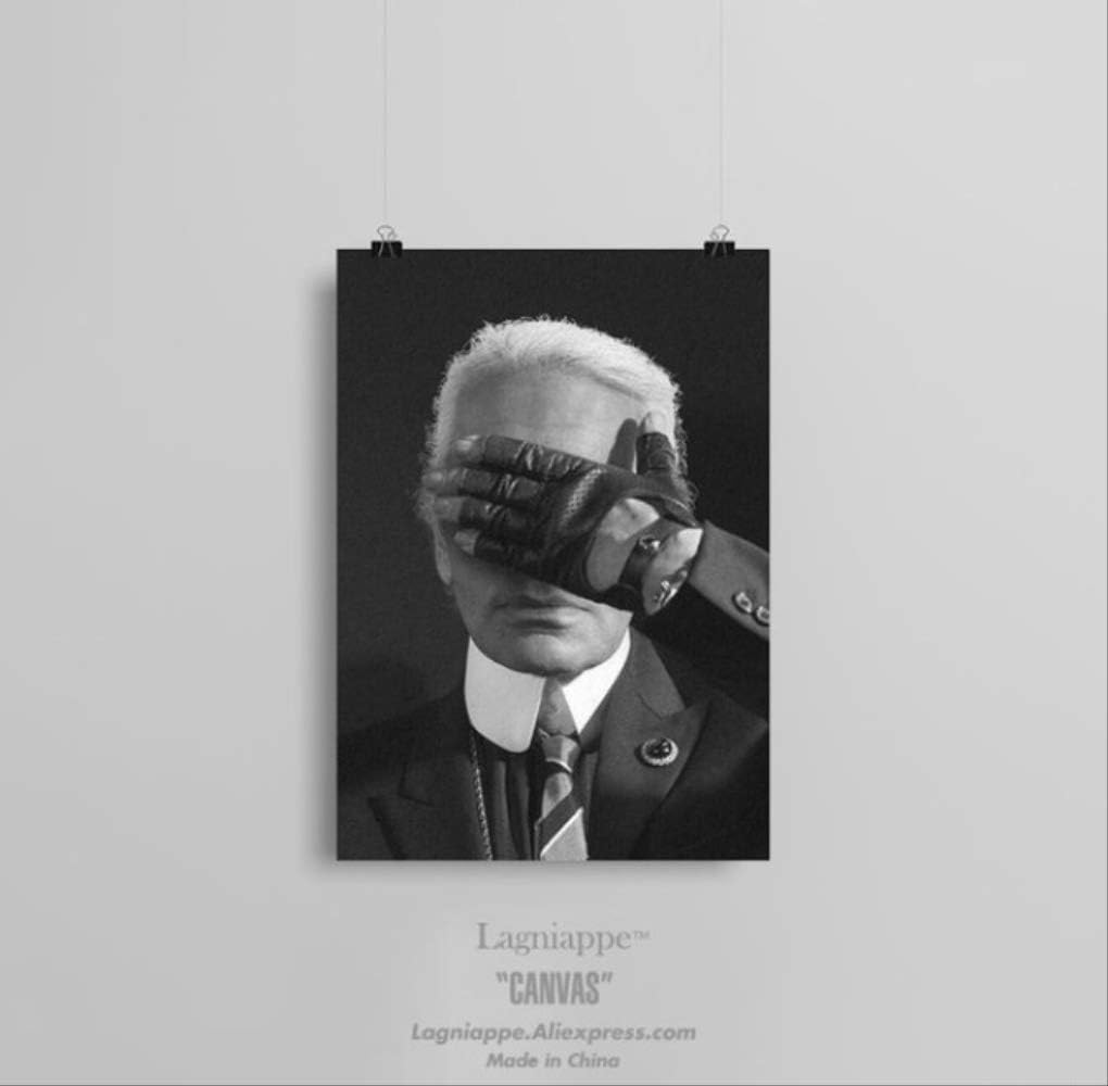 Karl Lagerfeld Rip Portrait Mode Schwarz Weiß Home Wohnzimmer