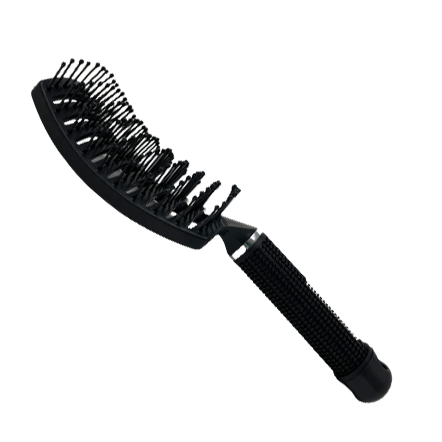 Mobsters Emporium Hair Brush for Styling, Men & Women, Detangling for Blow Drying, Curved for Extensions, Heat & Volume Brush - Black