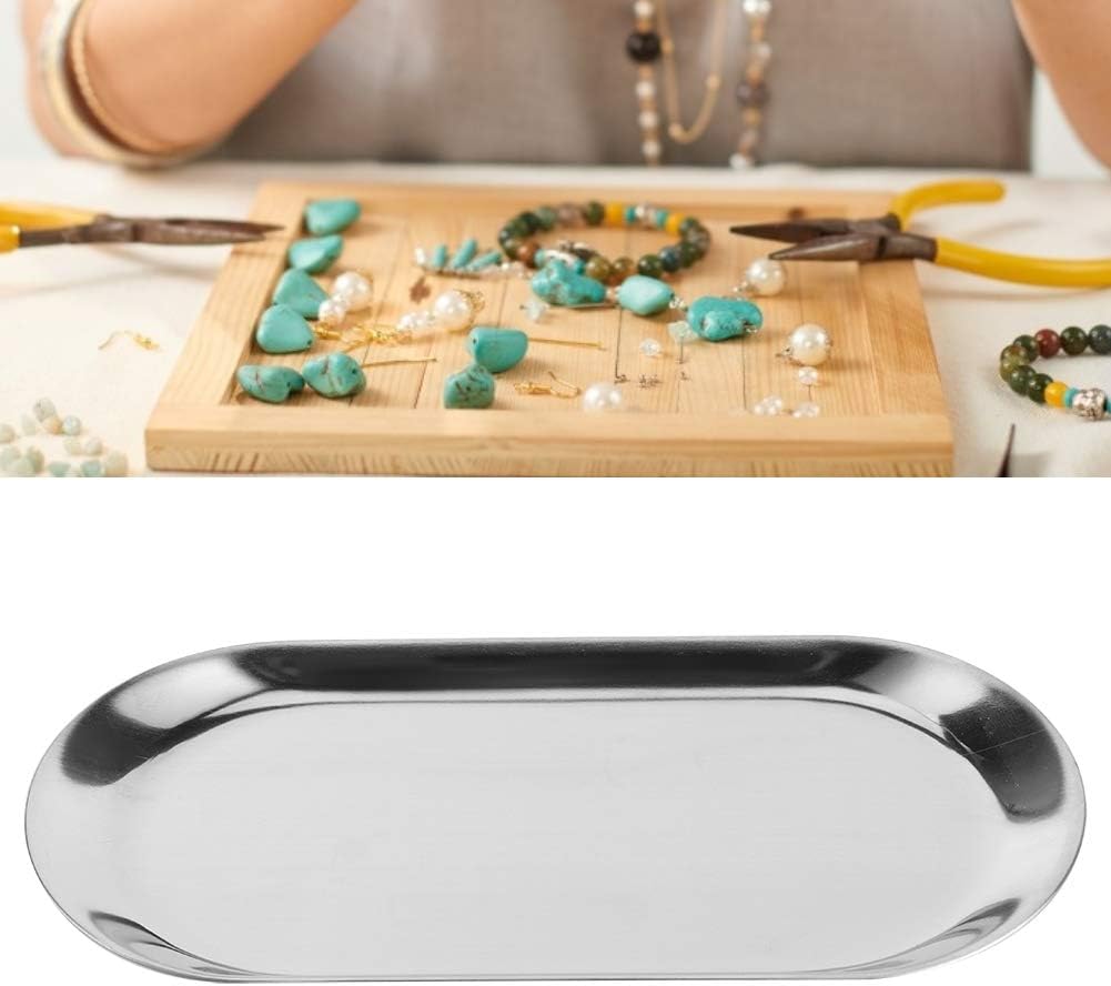 5pcs Stainless Steel Small Tray Oval Metal Tray Jewelry Storage Tray Tray Storage Tray Stainless Steel Oval Tray Cosmetic Jewelry Storage Tray Dish Storage Box(02) - Image 5