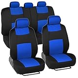 BDK Classics - Black & Blue Mesh Cloth Seat Covers - Split Option Bench - Full Set