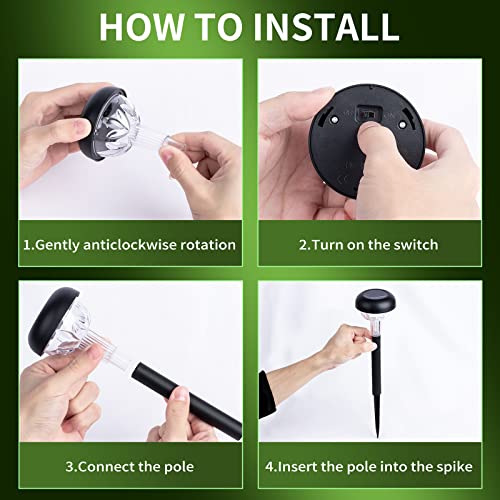 Mafuken 6 Pack Solar Outdoor Lights, LED Solar Powered Garden Lights, IP65 Waterproof Solar Pathway Lights for Yard/ Landscape/ Patio/ Lawn/ Walkway, Warm White