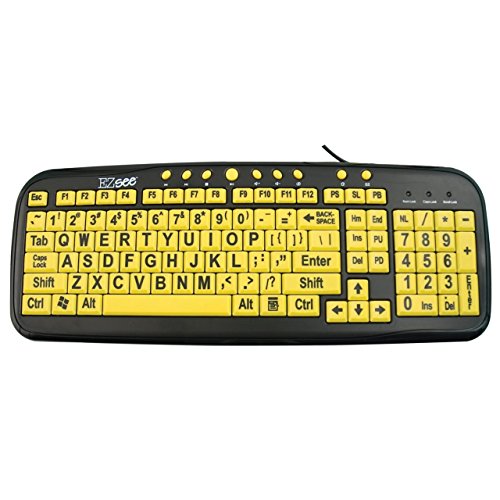 Ezsee Low Vision Keyboard Large Print Yellow Keys By Ergoguys
