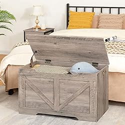 HOOBRO Storage Bench, 29.5” Retro Wooden Storage