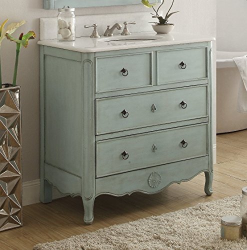 34â€ Cottage look Daleville Bathroom Sink vanity Model HF081-LB (Light Blue)