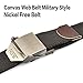 Men's Canvas Web Belt Military Style With Nickel Free Buckle & 50