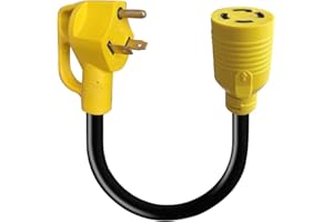 Apalie TT-30P Male to L14-30R Female Generator Transfer Switch Adapter Cord,10AWG 30A 3 Prong to 4 Prong RV Generator Plug,Generator to House Inlet Box Adapter Cord