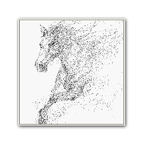 Framed Canvas Wall Art Abstract Horse Canvas Prints Home Artwork Decoration for Living Room,Bedroom - 16x16 inches