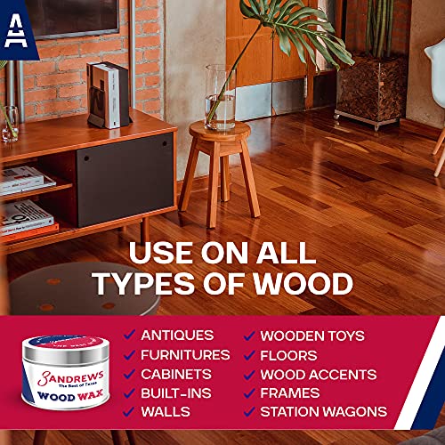 3 Andrews Natural Beeswax Wood Polish, Wood Floor Cleaner and