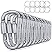 KAMOTA 10PCS Aluminum D Ring Locking Carabiner with 10PCS Key Ring, Premium Durable D Ring Carabiner Clip for Home Camping Fishing Hiking Traveling and Keychain
