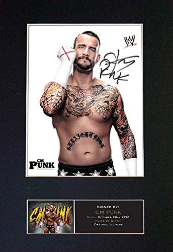 CM PUNK WWE Signed Autograph Mounted Photo Repro A4 Print no415 (Un-framed)