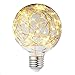 LED Globe Bulb For Ambient Light, KINGSO G95 DIY UL Listed Decorative Vintage Accent Light Bulb E27 Base 3W For Dinner Cafe Bar Attic Stairwell (Warm White)