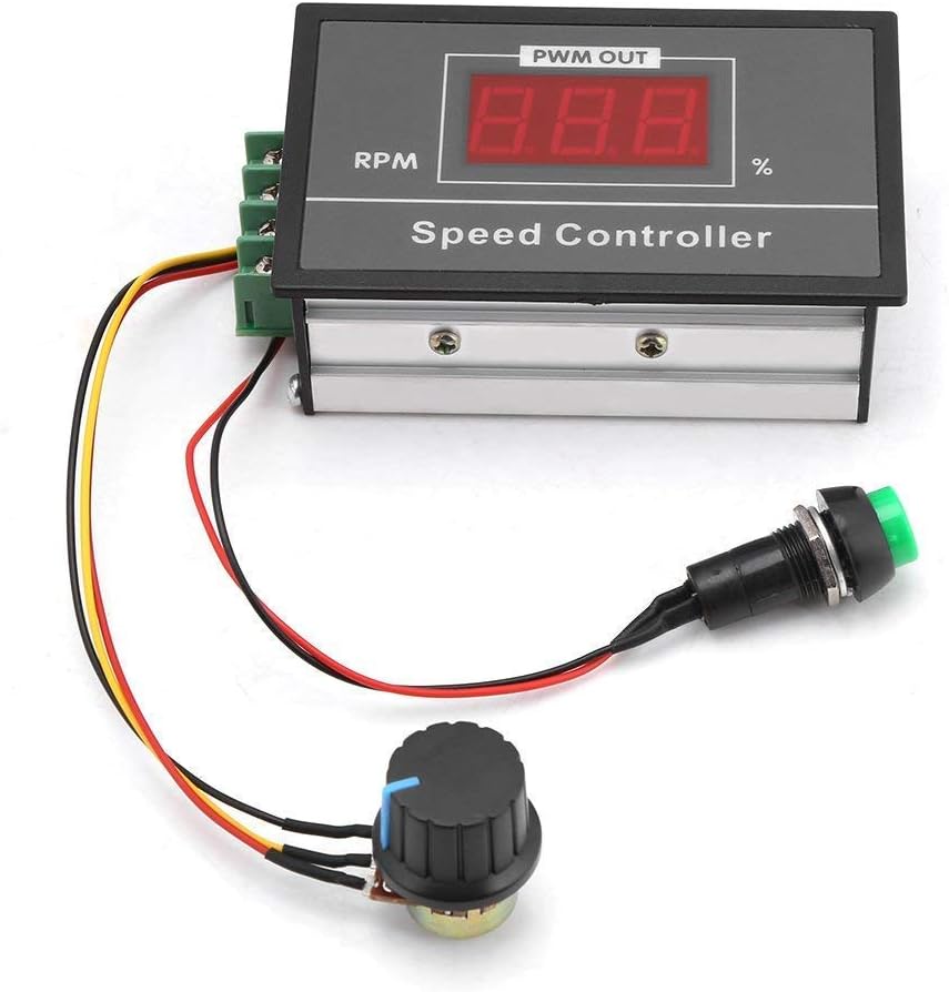 Motor Speed Controller, DC 6-60V 12V 24V 36V 48V 30A PWM Stepless Speed Regulation Start Stop Switch with Digit Display
