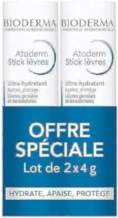 Bioderma Atoderm Ultra-Hydrating Lip Stick 2 x 4g Dry Chapped Lips Repair Made