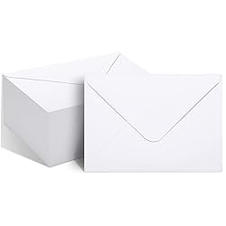 50 Packs of A7 Envelopes for Invitation, White 5x7