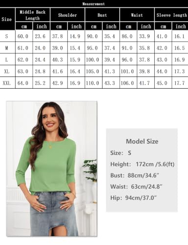 Totatuit Women's Basic Stretch Boat Neck 3/4 Sleeve T-Shirt | Daily Style, Casual Wear, Versatile Match